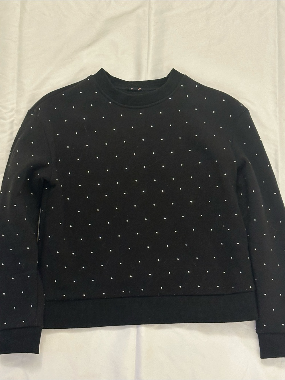 Black Embellished Crewneck Sweater - Kids
